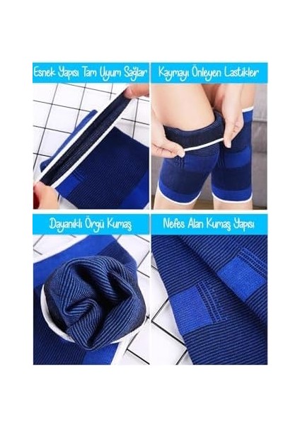 Ankanorm Elastik Diz Desteği, Spor ve Rehabilitasyon Için, Mavi, Ayarlanabilir