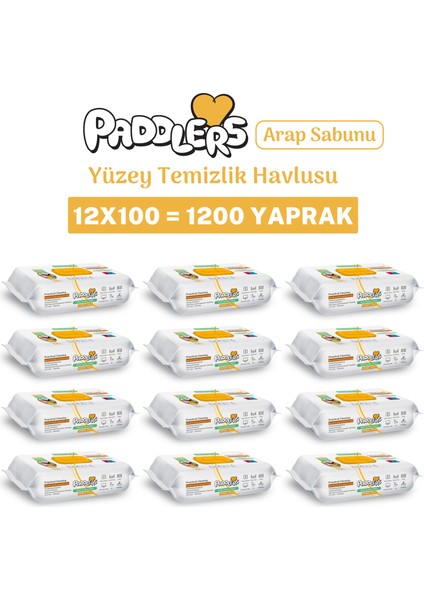 Easy Clean Arap Sabun Katkılı Yüzey Temizlik Havlusu 12X100 (1200 Yaprak)