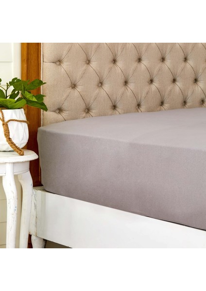 Penye Fitted Tek Kişilik Çarşaf 100X200 cm Gri