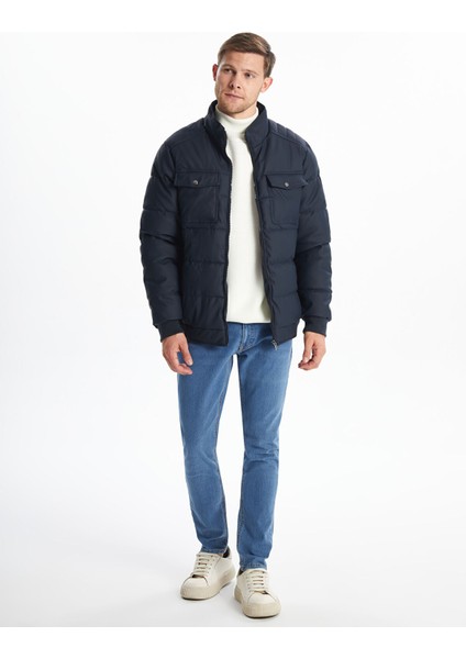 Yeni Sezon Standart Kalıp Dik Yaka Erkek Deri Görünümlü Mont fiyatları