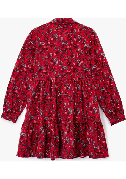 Rahat Kalıp Uzun Kollu Gömlek Yaka Pamuklu Elbise fiyatları