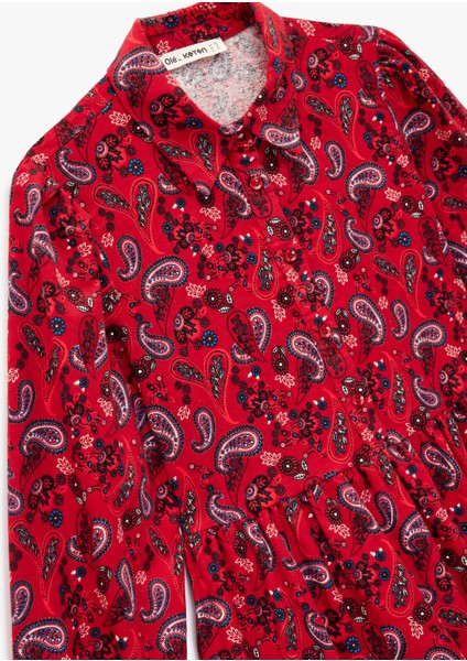 Rahat Kalıp Uzun Kollu Gömlek Yaka Pamuklu Elbise modelleri