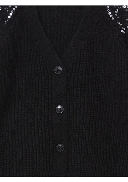 Yeni Sezon V Yaka Pul Işlemeli Kız Çocuk Triko Hırka fiyatları