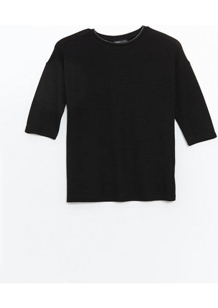 Yeni Sezon Bisiklet Yaka Oversize Kadın Tişört indirimleri