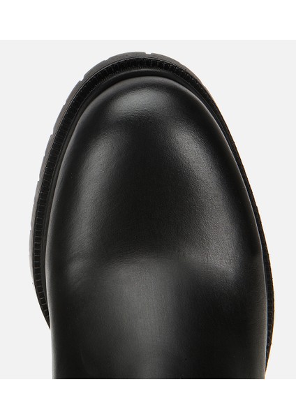 01BOH313160A100 KADIN Deri Siyah Lastik Detaylı Kalın Topuklu Bot indirimleri