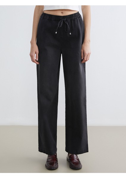 Yeni Sezon Beli Lastikli Wideleg Kadın Jean Pantolon fiyatları