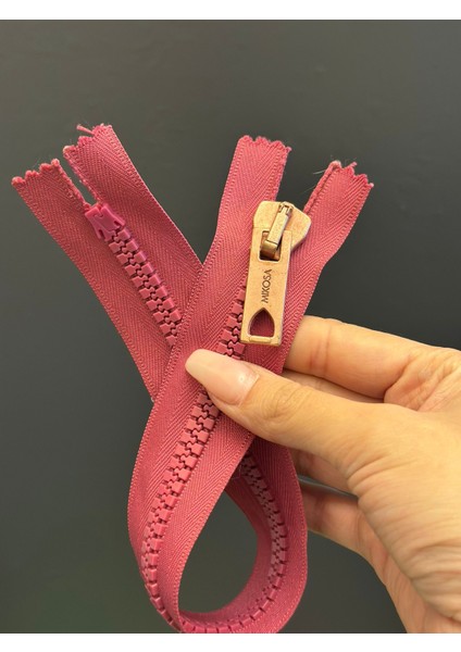 34X3 cm Dişli Pembe Fermuar