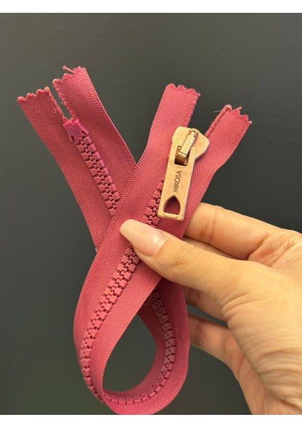 34X3 cm Dişli Pembe Fermuar modelleri