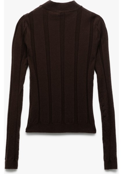 Dik Yaka Uzun Kollu Triko Kazak fırsatları