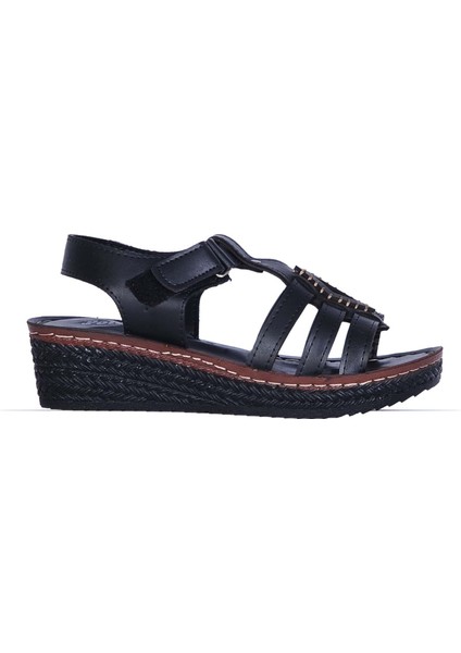 Moda Ayakkabı 184 Polero Dolgu Topuk Kadın Yazlık Sandalet