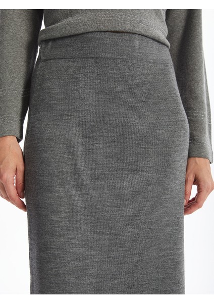 Yeni Sezon Beli Lastikli Kadın Triko Etek modelleri