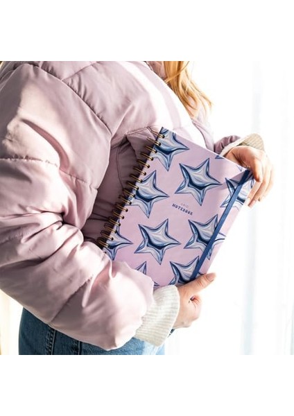 Spiralli Sert Kapak Not Defteri Mavi Yıldız fiyatları