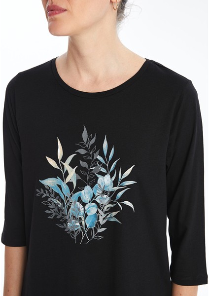 Yeni Sezon Bisiklet Yaka Çiçekli Kadın Bluz modelleri