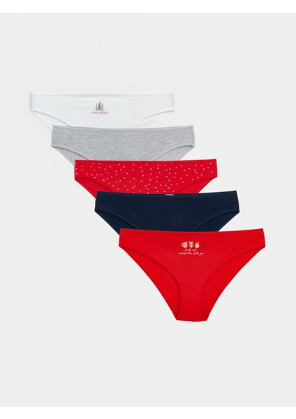 Yeni Sezon Desenli Bikini Külot 5'li