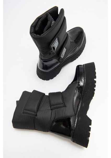 MİAX Paraşüt Kumaş Su Geçirmez Siyah Rugan Kar Botu indirimleri