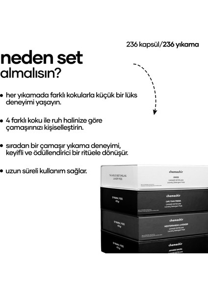 Kapsül Çamaşır Deterjanı 4'lü Deneme Paketi - Süsen - Sakura - Orkide - Lavanta Kokuları fiyatları