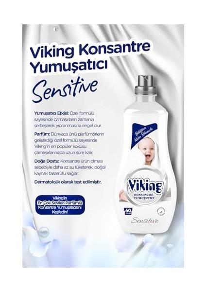 Konsantre Çamaşır Yumuşatıcısı Sensitive 1440 ml 1 Adet