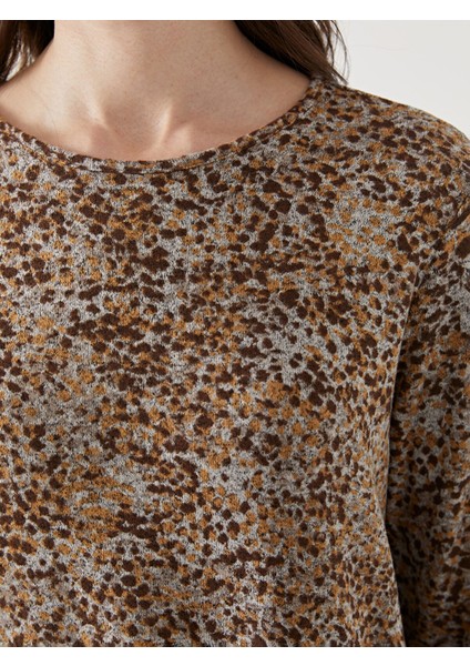 Yeni Sezon Bisiklet Yaka Leopar Desenli Kadın Bluz fırsatları