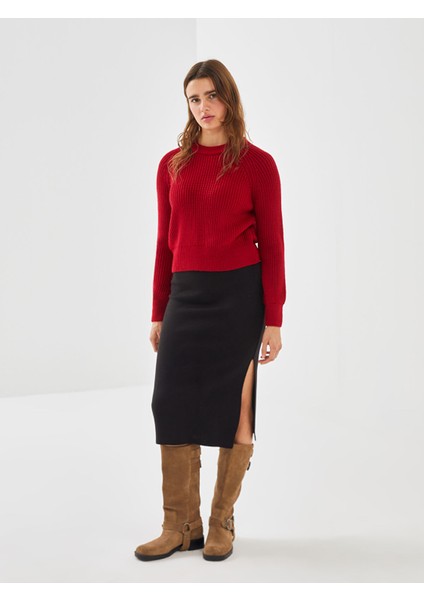 Yeni Sezon Beli Lastikli Kadın Triko Etek