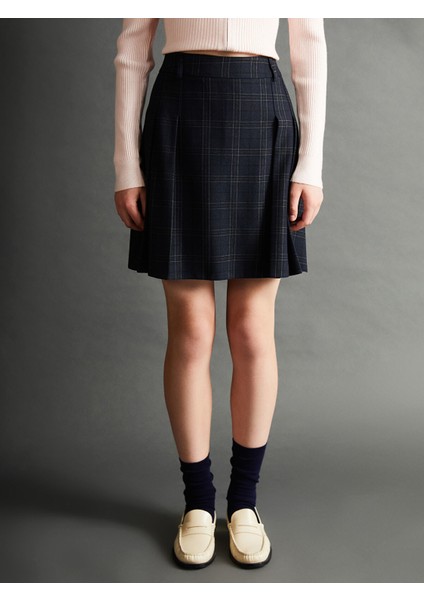 Yeni Sezon Beli Fermuarlı Ekose Kadın Etek fiyatları