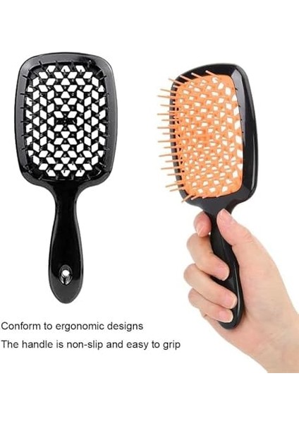 Xspring Saç Fırçası, Anti Statik ve Kabarma Hava Yastığı Tarağı, Islak Kuru Kıvırcık Kalın Düz Saçlar Için Dolaşık Açıcı Saç Fırçası, Paddle Dolaşık Açıcı Fırça Saç Derisi Masaj Tarağı (Siyah) modelleri