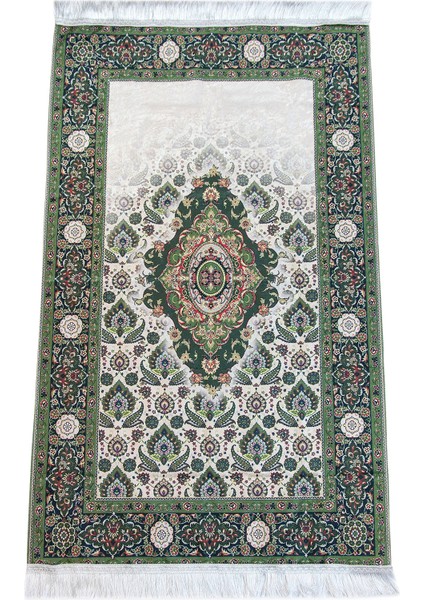 Ipeksi Dokulu Çantalı Kadife Seccade - Rumi Motifli, Pratik, Taşınabilir - Yeşil fiyatları