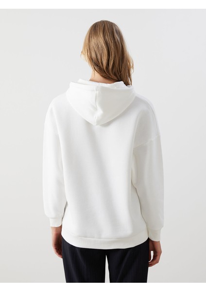 Yeni Sezon Kapüşonlu Düz Oversize Kadın Kalın Sweatshirt Tunik fırsatları