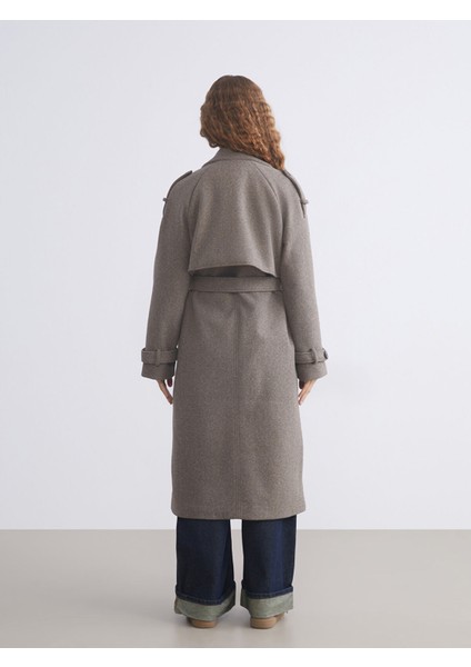 Yeni Sezon Kruvaze Yaka Kadın Kaşe Kaban indirimleri