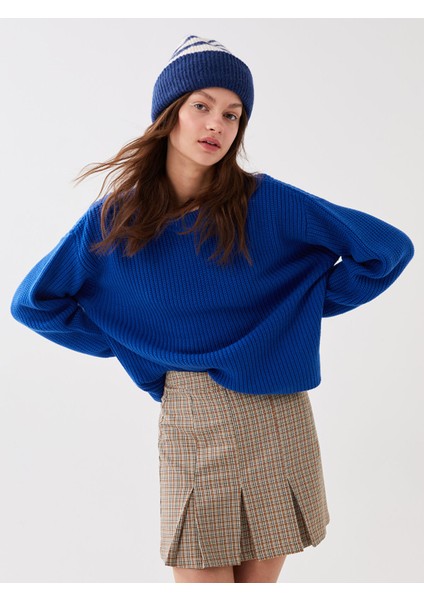 Yeni Sezon Bisiklet Yaka Oversize Kadın Triko Kazak