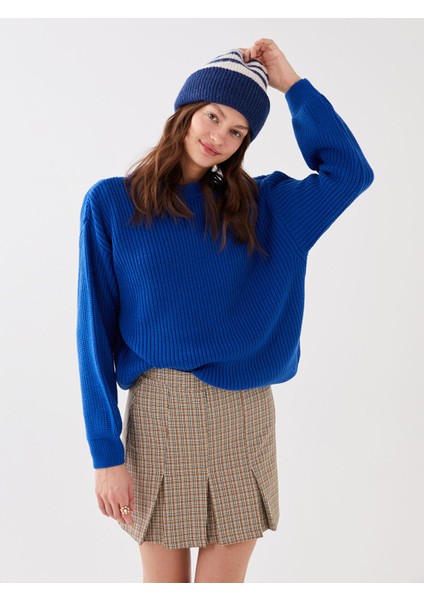 Yeni Sezon Bisiklet Yaka Oversize Kadın Triko Kazak modelleri