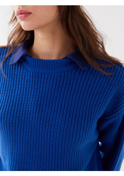 Yeni Sezon Bisiklet Yaka Oversize Kadın Triko Kazak fırsatları