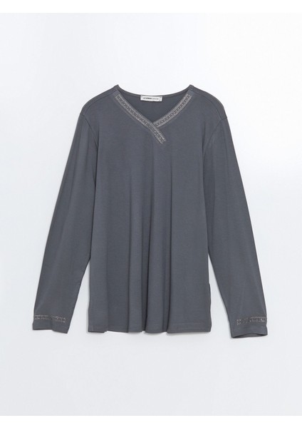 Yeni Sezon V Yaka Parlak Taşlı Kadın Bluz indirimleri