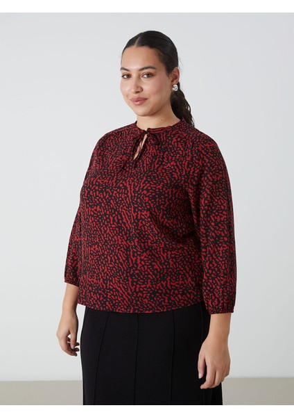 Yeni Sezon Bağlamalı Yaka Desenli Kadın Bluz fiyatları