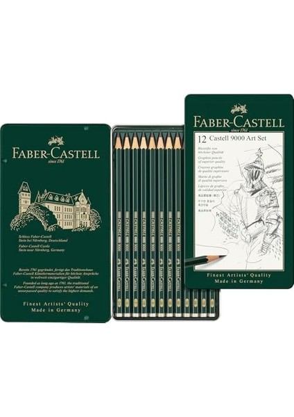 9000 Dereceli Kurşun Seti, 12’li (8b, 6b, 4b, 2b, B, Hb, F, H, 2h, 3h, 4h, 5h), Siyah, Teknik Çizim ve Eskiz Için, Dayanıklı Uç, Sanat ve Grafik Çalışmaları modelleri