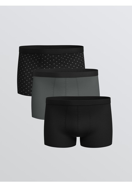 Yeni Sezon Standart Kalıp Pamuklu Esnek Erkek Boxer 3'lü