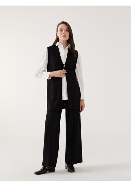 Yeni Sezon V Yaka Taşlı Kadın Triko Yelek fiyatları