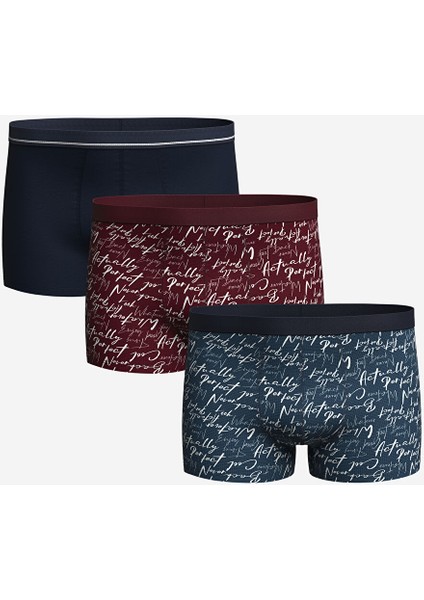 Yeni Sezon Standart Kalıp Pamuklu Esnek Erkek Boxer 3'lü