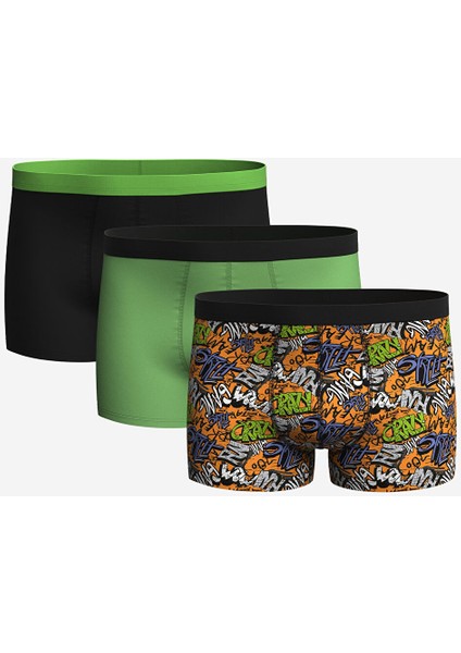 Yeni Sezon Standart Kalıp Pamuklu Esnek Erkek Boxer 3'lü