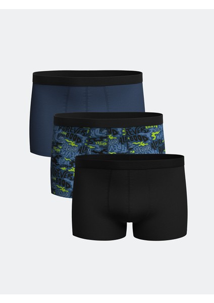 Yeni Sezon Standart Kalıp Pamuklu Esnek Erkek Boxer 3'lü