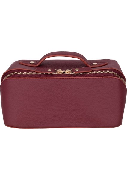 Ella Kadın Seyahat Kozmetik Bakım Makyaj Çantası Organizer Bordo fırsatları