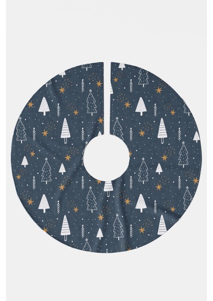 Lacivert Çam Ağacı ve Yıldız Desenli Yılbaşı Çam Ağacı Örtüsü modelleri