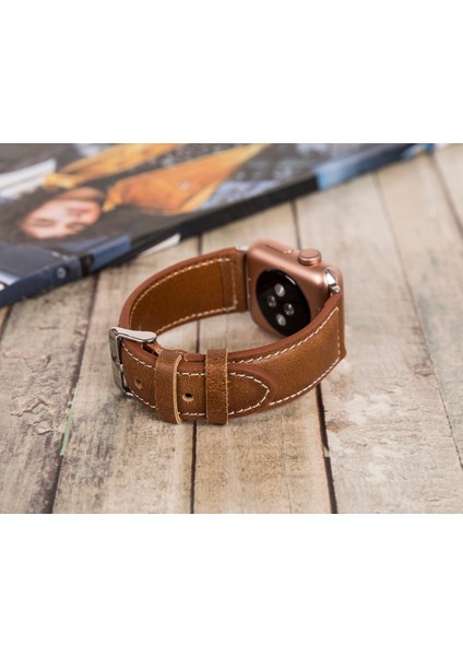Apple Watch Uyumlu Deri Kordon 42-44-45MM Nm4-As2 Taba fiyatları