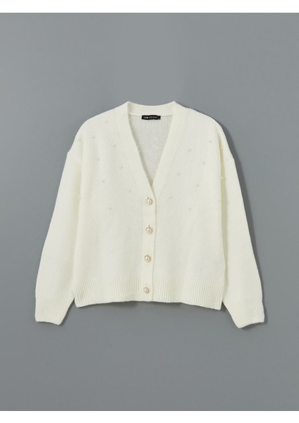 Yeni Sezon V Yaka Parlak Taşlı Kadın Triko Hırka indirimleri