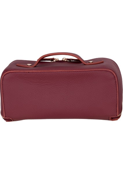 Ella Kadın Seyahat Kozmetik Bakım Makyaj Çantası Organizer Bordo indirimleri