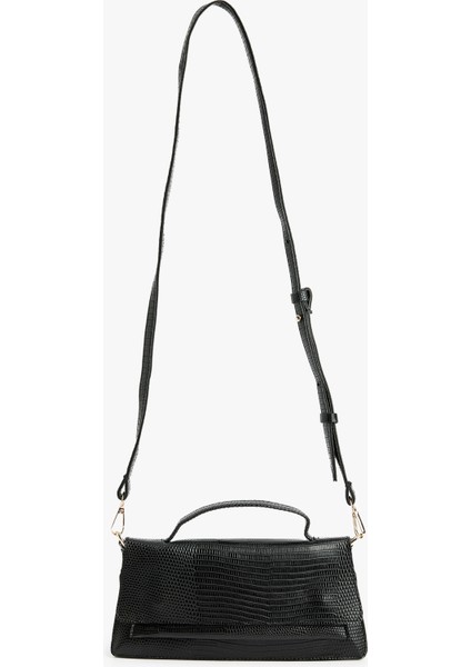 Timsah Derisi Desenli Askılı Çapraz Çanta