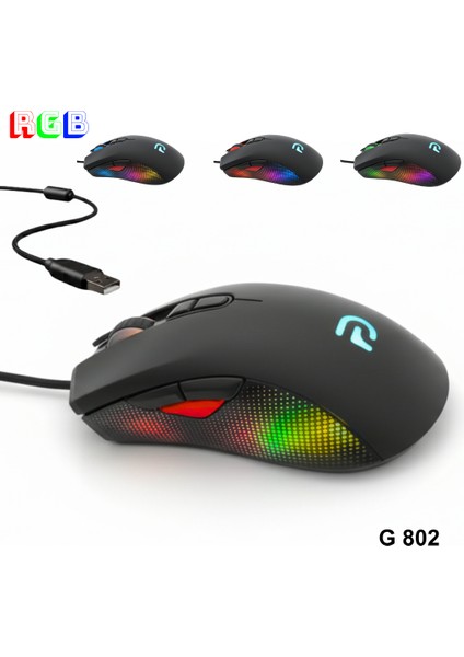 Trio - G802 Siyah Rgb Gaming Mouse | Kablolu Oyuncu Faresi