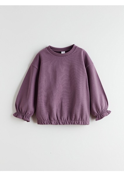 Yeni Sezon Bisiklet Yaka Kız Çocuk Sweatshirt