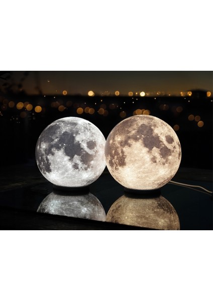 Moonglow Sphere Lamp – Ay Yüzeyi LED Masa Lambası indirimleri