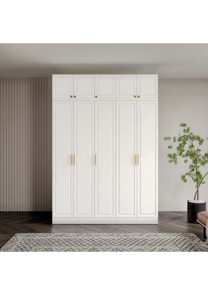 Milas Gold 5 Kapaklı Komple Mdf Yüklüklü Gardırop -Elbise Dolabı - Yüklük Dolabı fiyatları