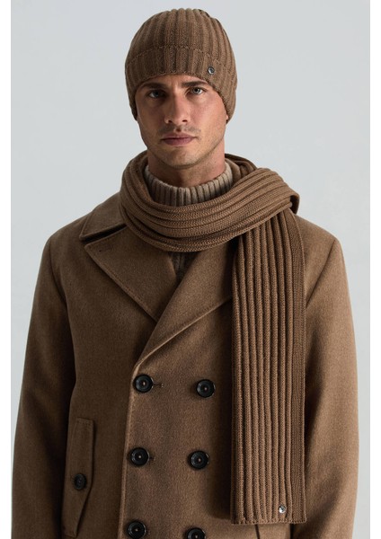 Örgü Desenli Tütün Rengi Merino Yün Su Itici Bere fiyatları